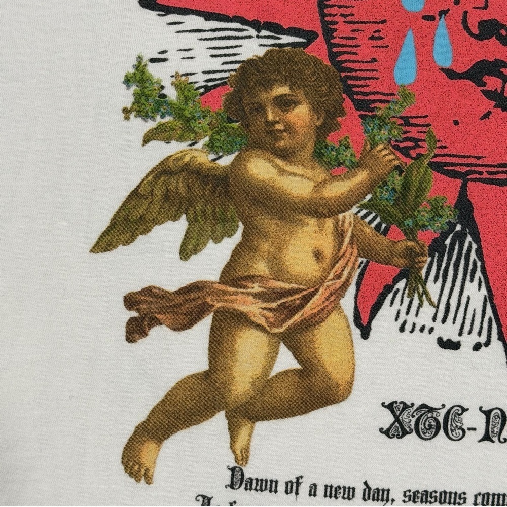 CVLA Shirt Mens Size XL Love Is Pain White Front Back Graphic Cotton Tee-Shirt - Picture 8 of 13